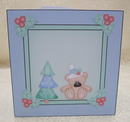 3D Christmas Diorama Shadow Box Card Mini Kit  - Rudolph is having a Snowball Fight with Pip Penguin by Julie Jenner