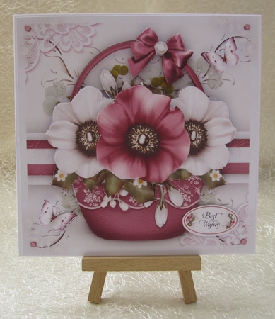 Basket with Bordeaux and White Anemone Mini Kit by Julie Jenner