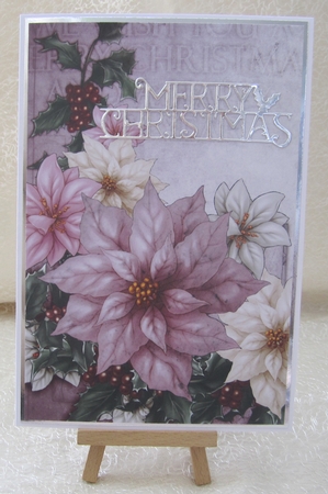Poinsettia Christmas Spray Pink by Julie Jenner