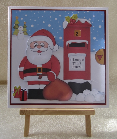 3D Animated Sleeps Till Santa Christmas Postbox Countdown Card Kit - Santa has a Sack of Presents by Julie Jenner