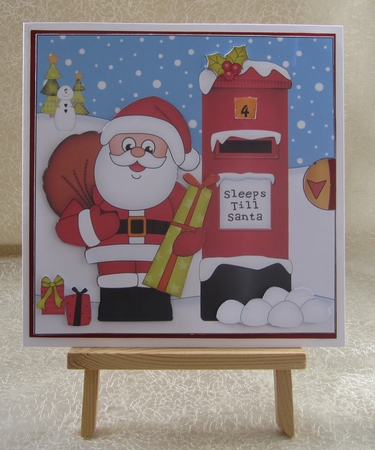 3D Animated Sleeps Till Santa Christmas Postbox Countdown Card Kit - Santa has lots of Presents to deliver by Julie Jenner