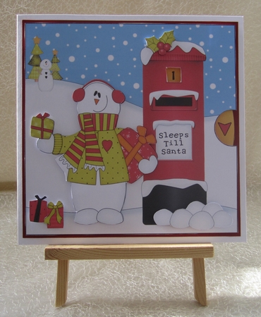 3D Animated Sleeps Till Santa Christmas Postbox Countdown Card Kit - Snowman Rio has lots of Presents by Julie Jenner