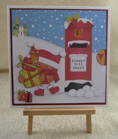 3D Animated Sleeps Till Santa Christmas Postbox Countdown Card Kit - Bobbin Robin has Presents! by Julie Jenner