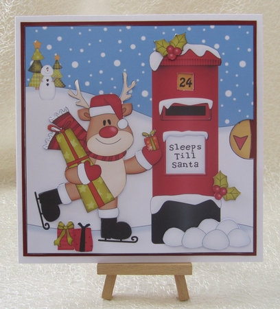 3D Animated Sleeps Till Santa Christmas Postbox Countdown Card Kit - Rudolph is Skating! by Julie Jenner