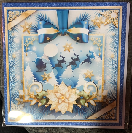 Christmas Winter Santa Claus with Reindeers in the Sky Mini Kit by julie Lill