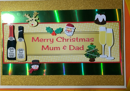 Christmas Champagne Mum & Dad Large Dl by julie Lill