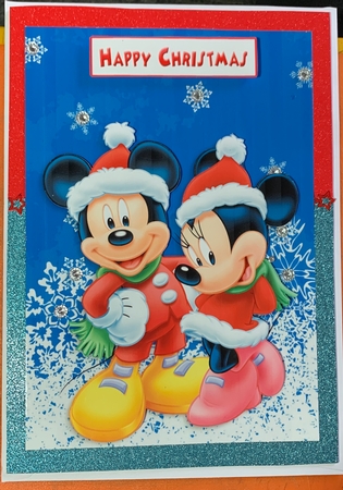 Mickey & Minnie Mouse Christmas A5 Decoupage  by julie Lill