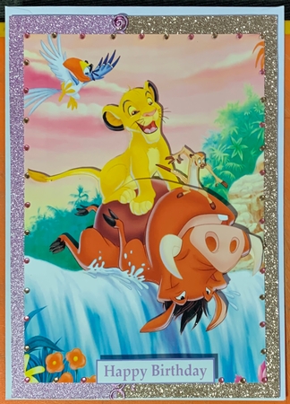 Lion King Simba and Friends A5 Quick Card by julie Lill