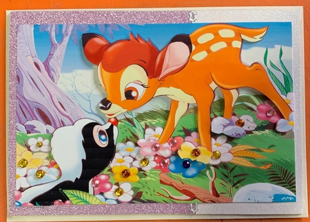 Bambi and Flower Quick Card by julie Lill