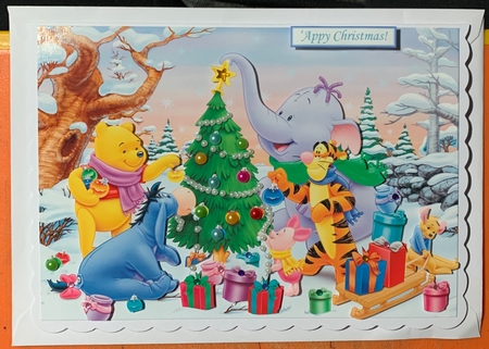 Winnie the Pooh and Friends Christmas Quick Card by julie Lill