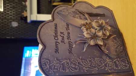 Christmas Shoe with Winter Florals by Julie Lumsden