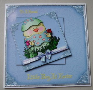 Special Little Boy Easter Card with Decoupage by Julie Lynch