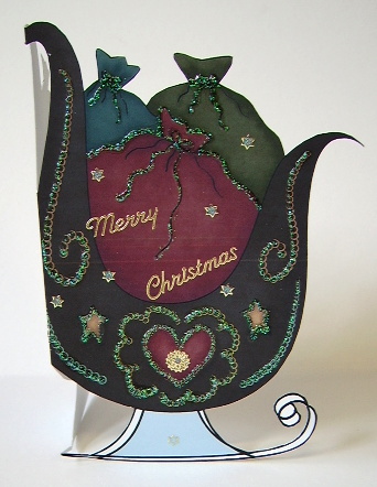 Santas Sleigh Shaped Card by Julie Lynch
