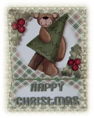 Christmas Teddy 5 Minute Easel Card by Julie Lynch