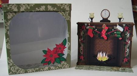 3D Festive Fireplace with Secret Greeting Card by Julie Lynch