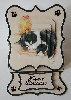 The Lazy Cat Bracket Easel Card by Julie Lynch