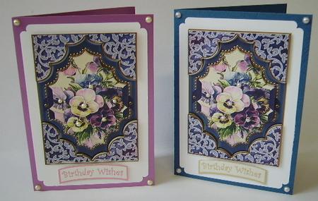 Blue Pansies Ornate Diamond Easy Decoupage Step by Step by Julie Lynch