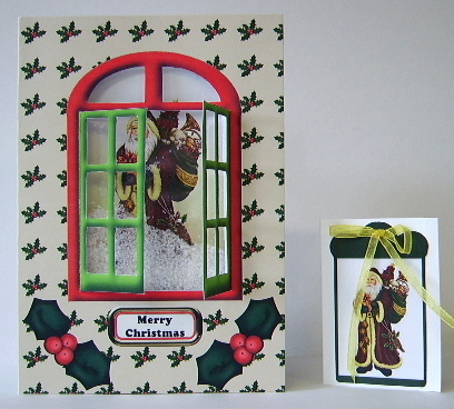 Arched Window 3D Card - Vintage Santa by Julie Lynch
