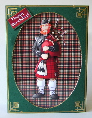 Bagpipe Player Dude Decoupage Sheet. by Julie Lynch