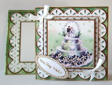 Mint Wedding Cake Em Anglaise Scallop Square 3D Card Kit by Julie Lynch