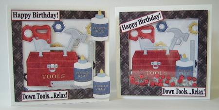 Down Tools - relax Shaker/picture Frame Card by Julie Lynch