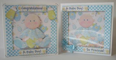 Precious Baby Boy Shaker/picture Frame Card by Julie Lynch