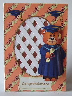 Male Bear Graduation - Trellis Card Kit by Julie Lynch