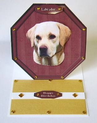 Labrador Retriever,golden,plaque with Stand by Julie Lynch