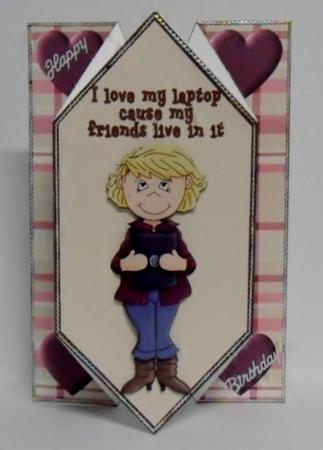 I Love My Laptop - Diamond Fold Card by Julie Lynch
