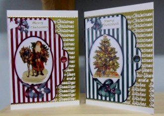 Christmas Stripes Scalloped Card Fronts by Julie Lynch