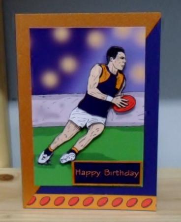 Aussie Rules 1 (navy & Gold) - Decoupage by Julie Lynch