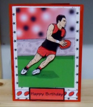 Aussie Rules 1 (black & Red) - Decoupage by Julie Lynch