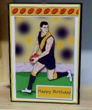 Aussie Rules 2 (navy & Gold) - Decoupage by Julie Lynch