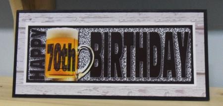 Happy 70th Birthday with Beer Long Dl by Julie Lynch