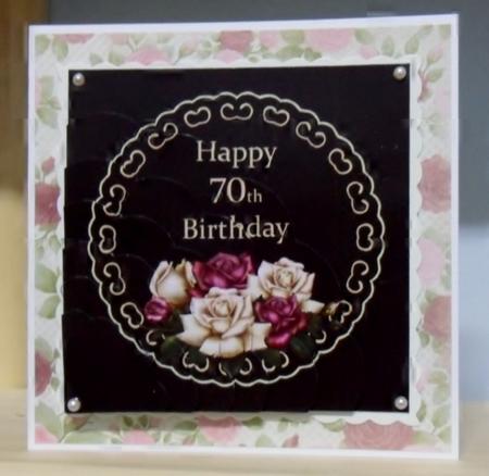 Antique Roses on Black and Gold 70th by Julie Lynch