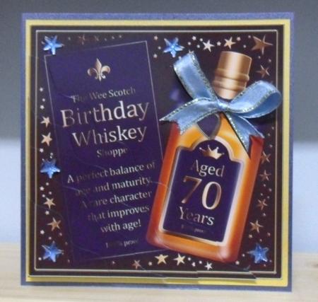 70th Birthday Whisky Wavy Corner Side Stacker Topper by Julie Lynch