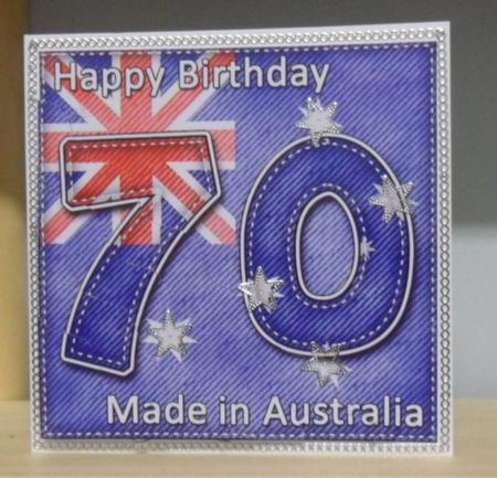 Flying the Flag Aus 70th Birthday Wavy Corner Side Stacker by Julie Lynch