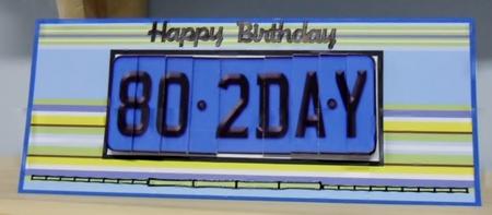 80th Birthday Fun Novelty Number Plate with Side Stacker Top by Julie Lynch