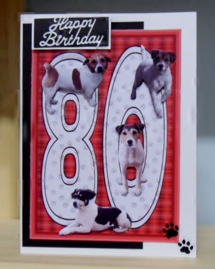 Jack Russell Terrier 80th Birthday Card by Julie Lynch
