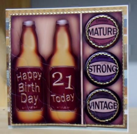 21st Birthday Beer Gift Set Wavy Corner Side Stacker Topper by Julie Lynch