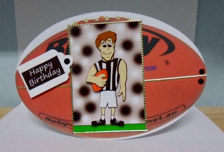 Aussie Rules Dude 2 (black & White) - Decoupage by Julie Lynch