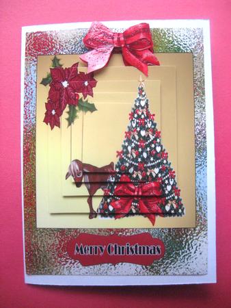 Pyramid of Christmas with 3D Bow Merry Christmas by Julie Mansell