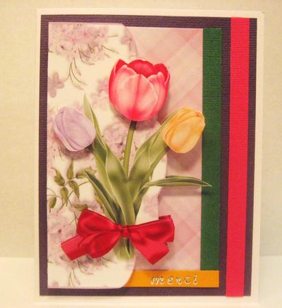 Tulips Envelope Card with Decoupage by Julie Mansell
