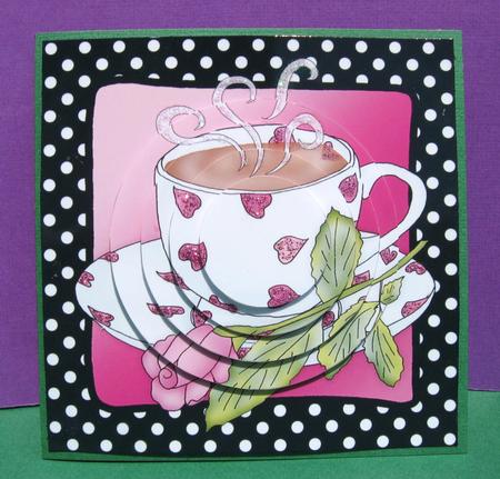 Coffee Time Quick Card with Circle Pyramage by Julie Mansell