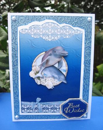 Dolphin Scallop Top Birthday by Julie Mansell
