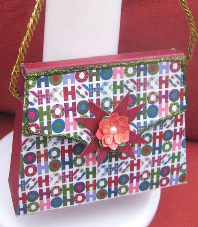 Red Hohoho Christmas Purse by Julie Mansell