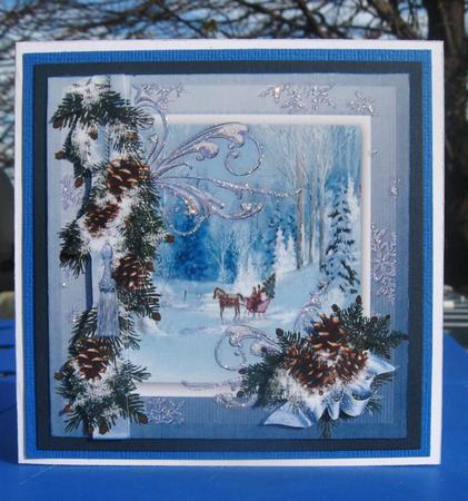 Winter Scene with Pinecones 2 by Julie Mansell