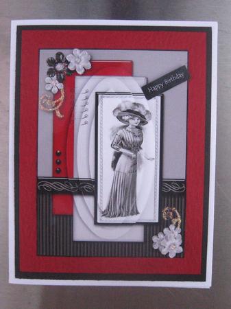 Elegant Victorian Floral Card Topper by Julie Mansell