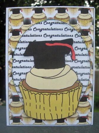 Black Graduation Cupcake Topper by Julie Mansell