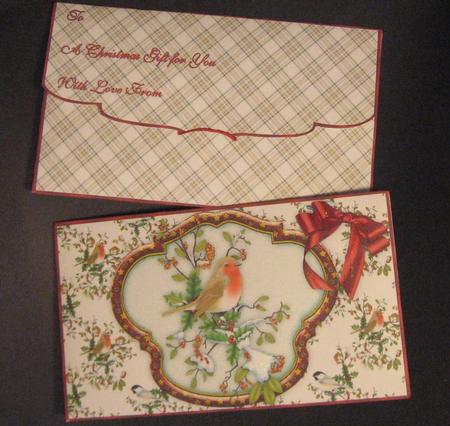 The Christmas Robin Money/gift Voucher Wallet by Julie Mansell